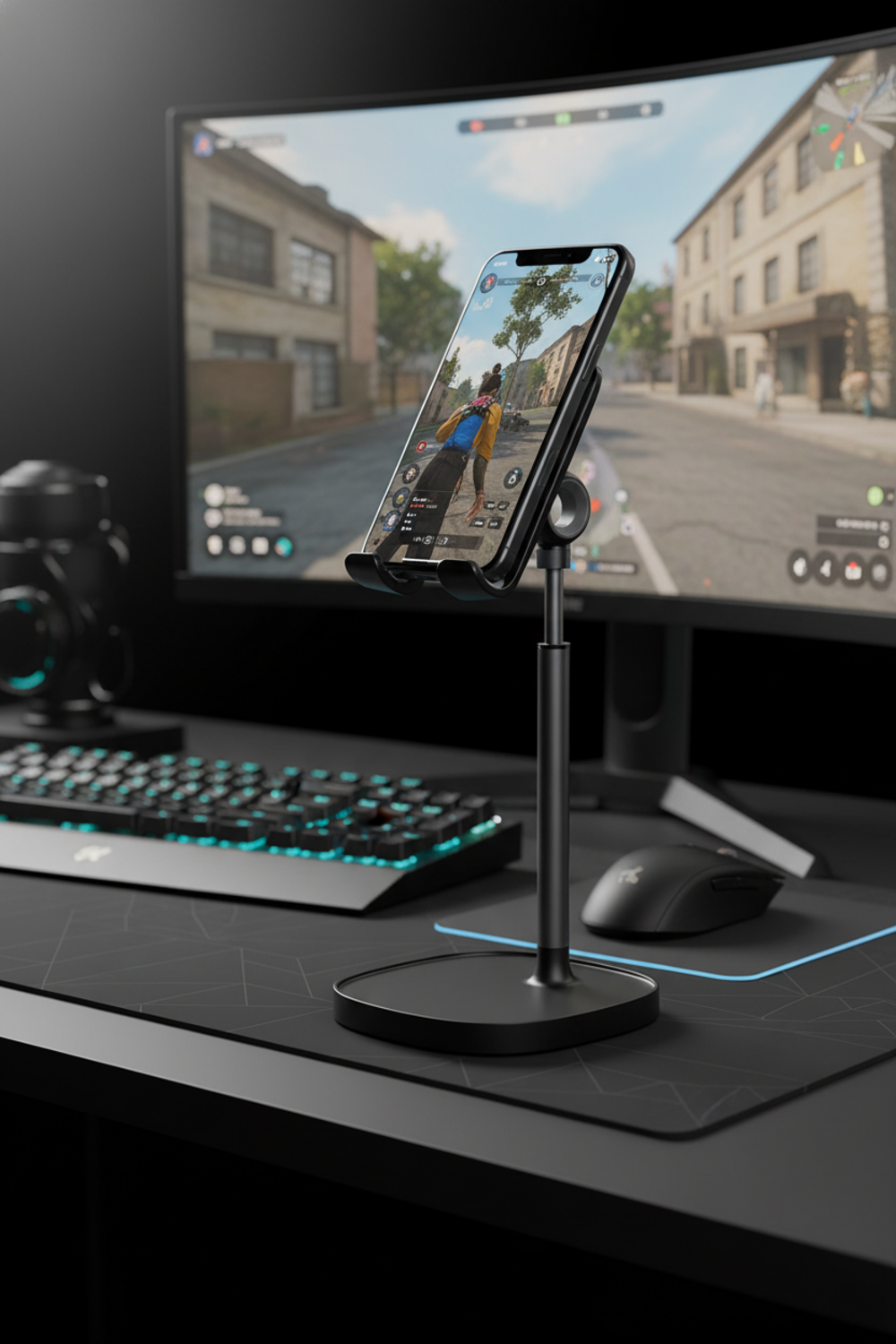 Upgrade your workspace with the LISEN Cell Phone Stand, a sleek and adjustable desk accessory perfect for both productivity and gaming. Designed for comfort, it helps prevent 'text neck' with its ergonomic height and angle adjustments, while the anti-slip base and smart cable management keep your devices secure and organized. Compatible with OtterBox cases and devices from 4-10 inches, this stylish stand from the LISEN Store is a must-have for anyone looking to enhance their office or gaming setup. Enjoy peace of mind with a hassle-free 365-day support guarantee—an ideal gift for men, women, or anyone who values both form and function.