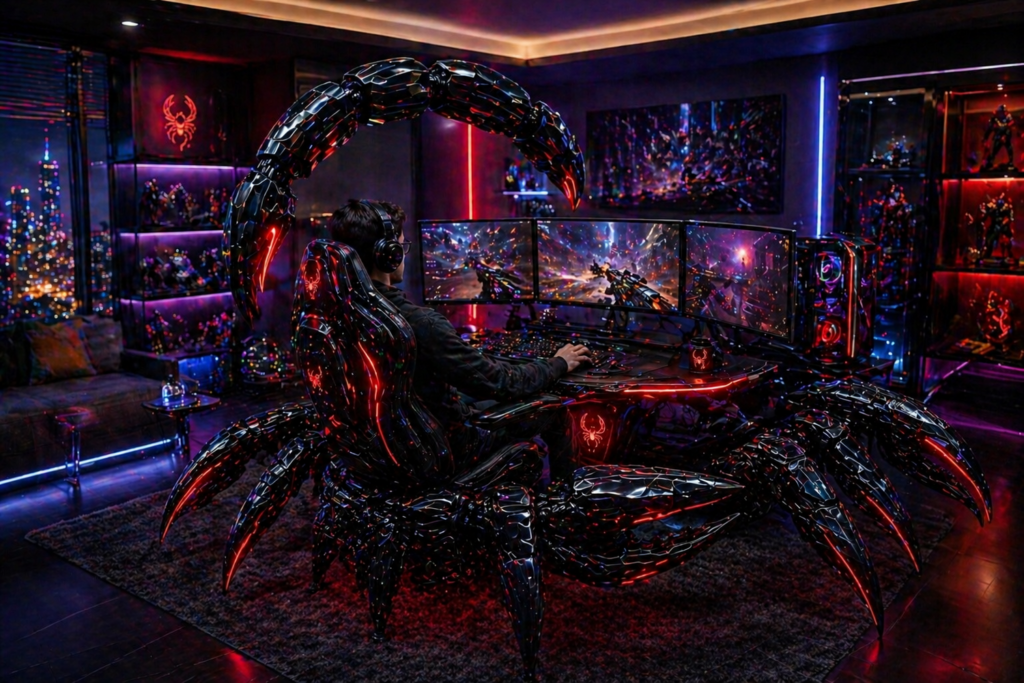 Informational: User wants to discover the best practices, accessories, and inspiration for building a scorpion gaming setup.