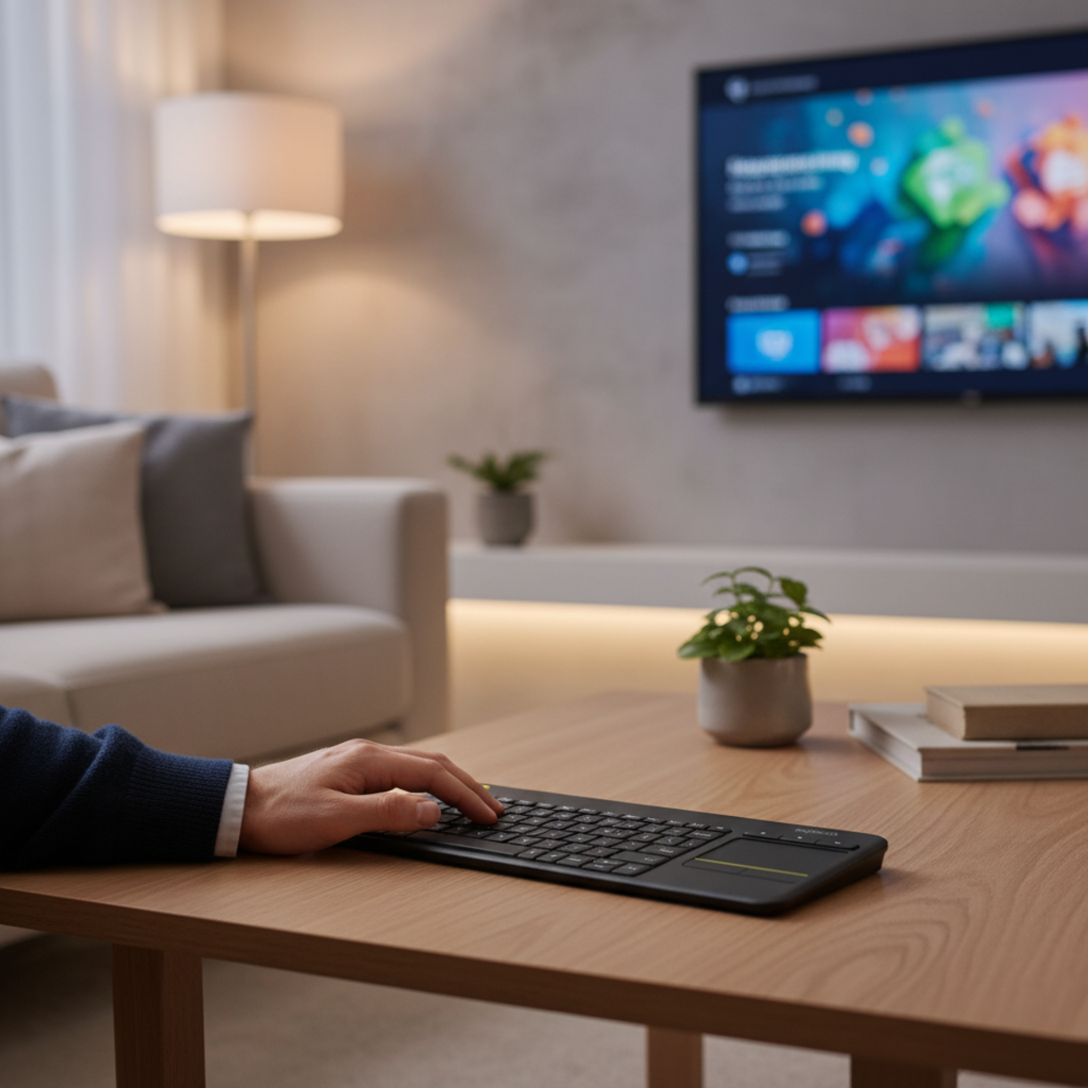 Wireless keyboard in action