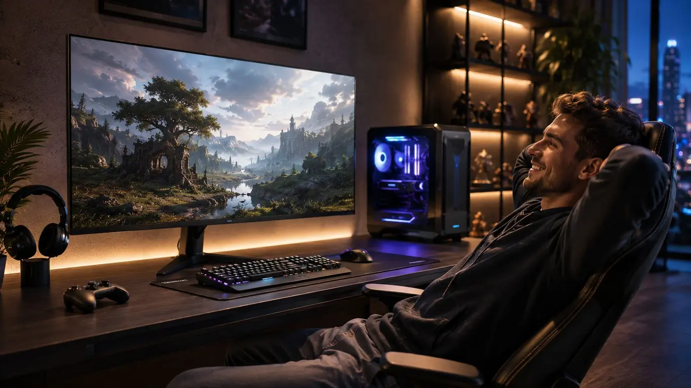 AI monitor for gaming; AI upscaling gaming monitor; adaptive brightness gaming monitor; low latency AI monitor; best AI gaming monitor 2026