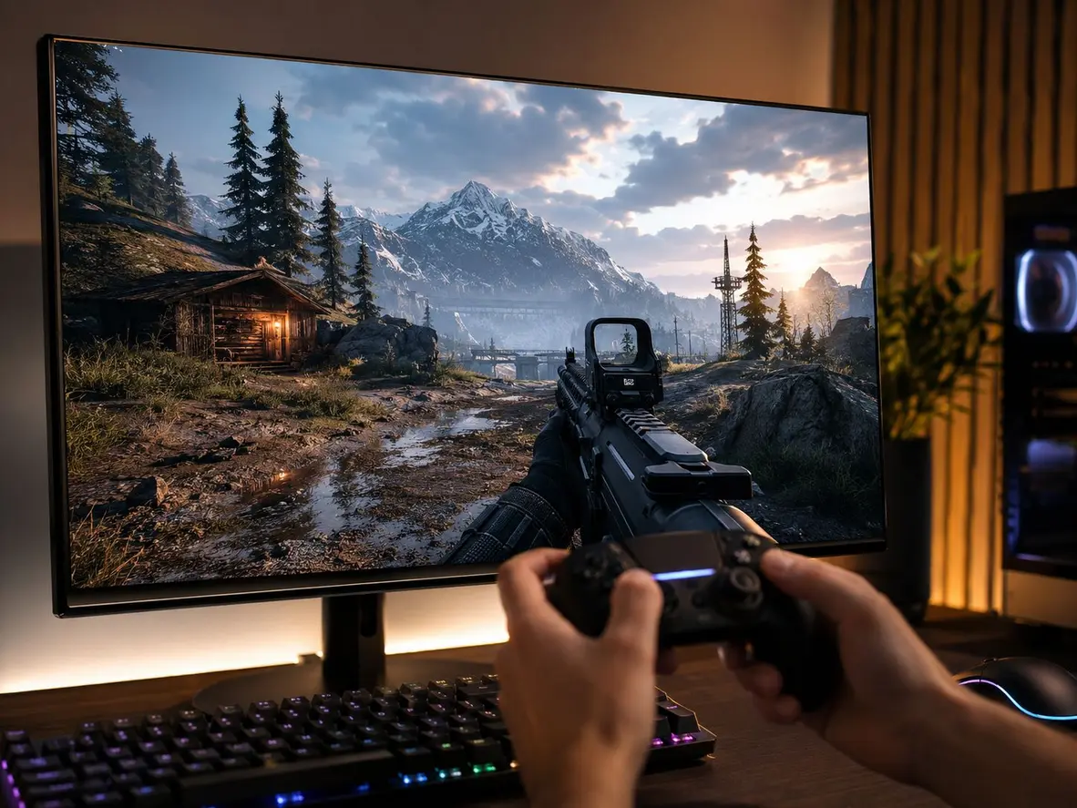AI monitor for gaming; AI upscaling gaming monitor; adaptive brightness gaming monitor; low latency AI monitor; best AI gaming monitor 2026