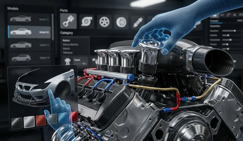 3D tuning game; car tuning simulator online; virtual car customization; sim racing car customization; 3D tuning setup gaming