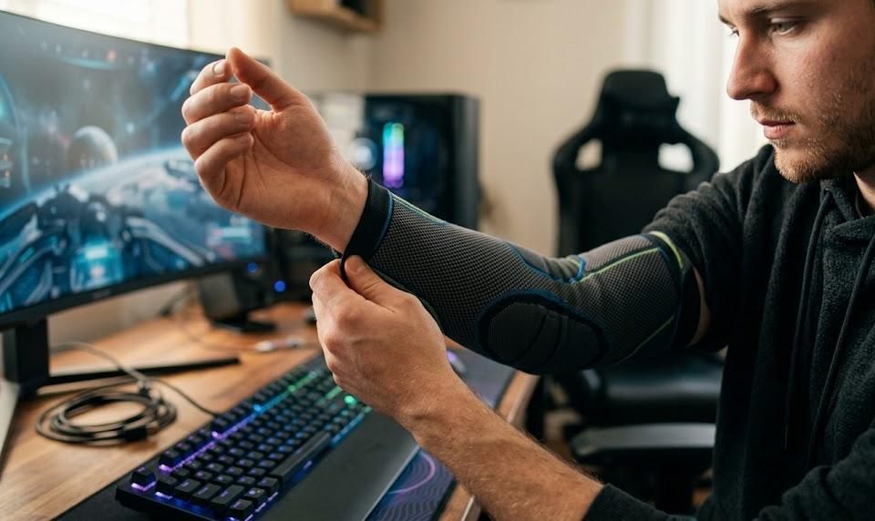 gaming sleeve for mouse arm; FPS gaming arm sleeve; compression sleeve for gaming; gaming sleeve for sweaty arms; esports arm sleeve gaming