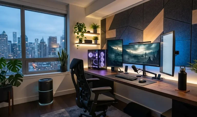 Gaming Setup Essentials: 5 Top Ways to Improve Comfort (Guide) 6 PC gaming setup essentials; desk setup essentials for gamers; gaming room essentials; minimalist gaming setup essentials; budget gaming setup essentials gamer