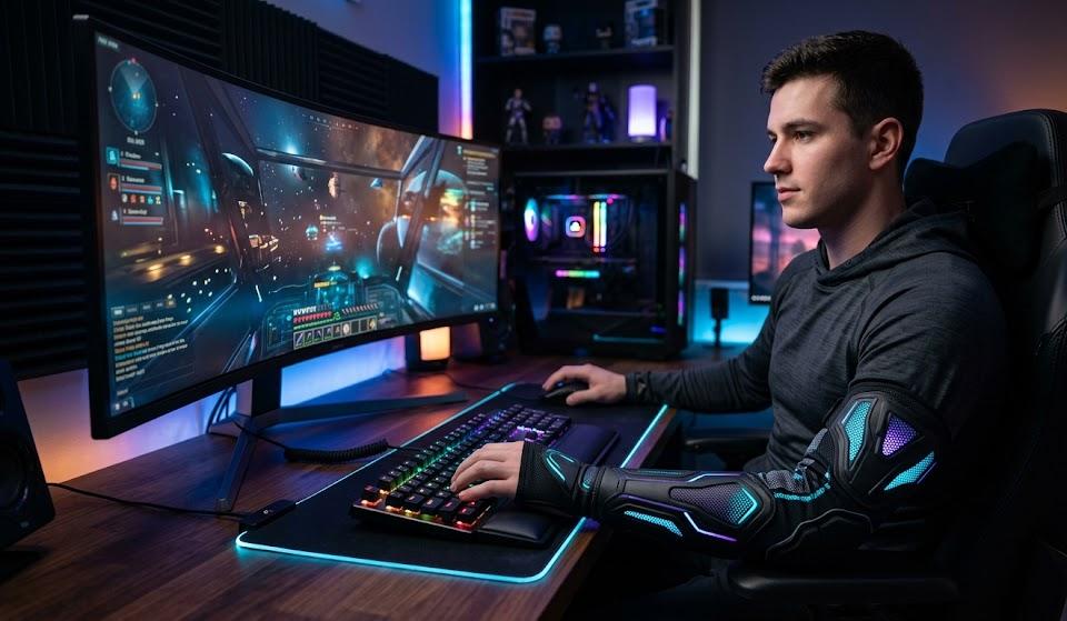 gaming sleeve for mouse arm; FPS gaming arm sleeve; compression sleeve for gaming; gaming sleeve for sweaty arms; esports arm sleeve