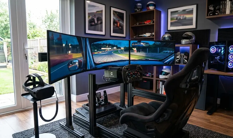 Sim Racing Setup: 7 Best Ways to Build a Winning Rig (Proven Guide) 2 budget sim racing setup; beginner sim racing setup; racing wheel setup for PC; sim racing cockpit; VR sim racing setup