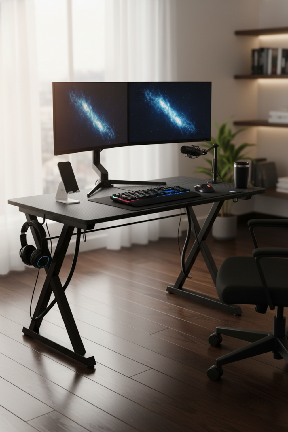 gaming desk in action