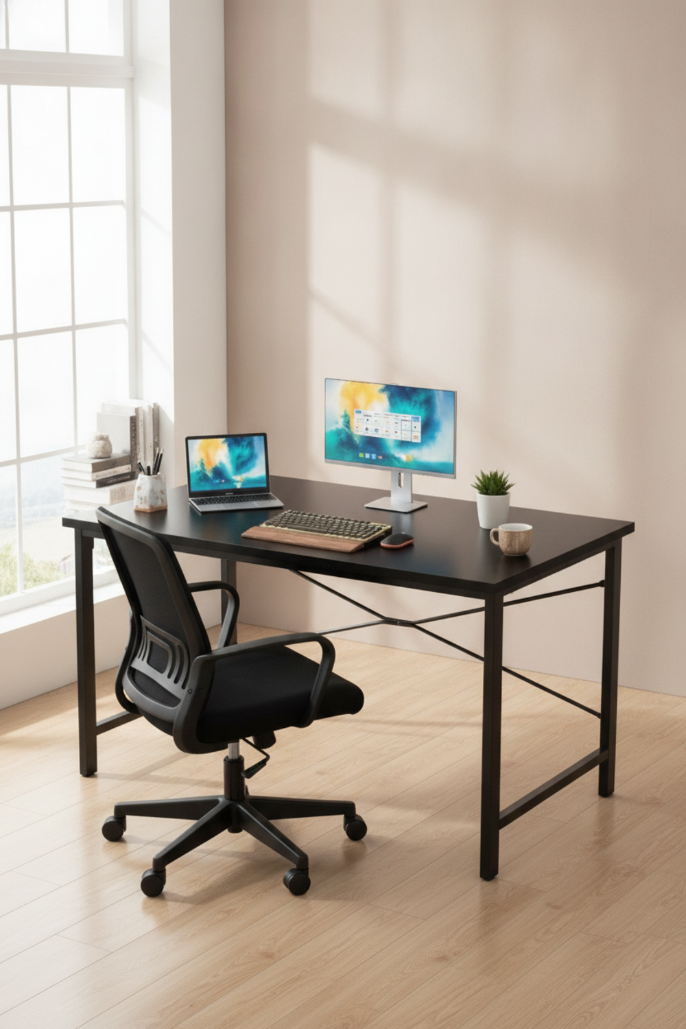 office desk in action