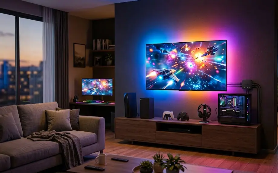 govee sync box 2 review, 4k 144hz sync box, tv backlight without camera, best ambient lighting for gaming gaming