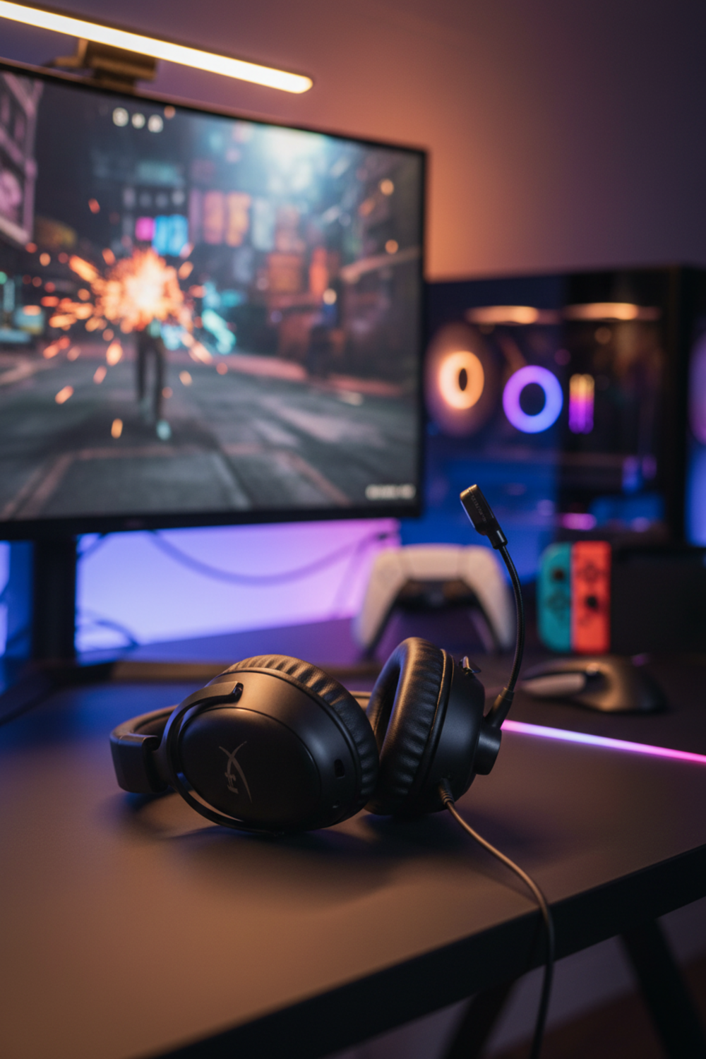 wireless headset in action