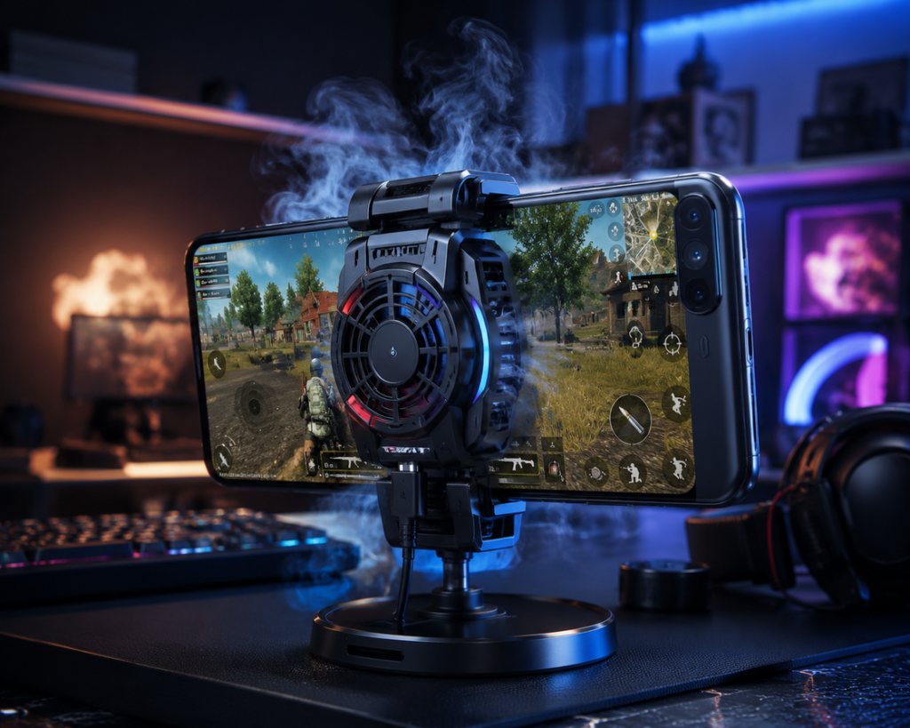 best phone cooler for PUBG Mobile, magnetic phone cooling fan, gaming phone heat solution gamer