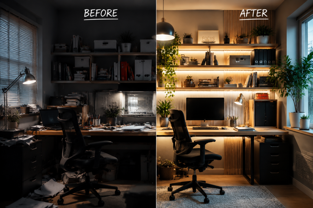 office room ideas; office ideas home; home office room decor; cozy office decor inspiration; room decor office; desk wall design; office wall colors; home office accessories gaming