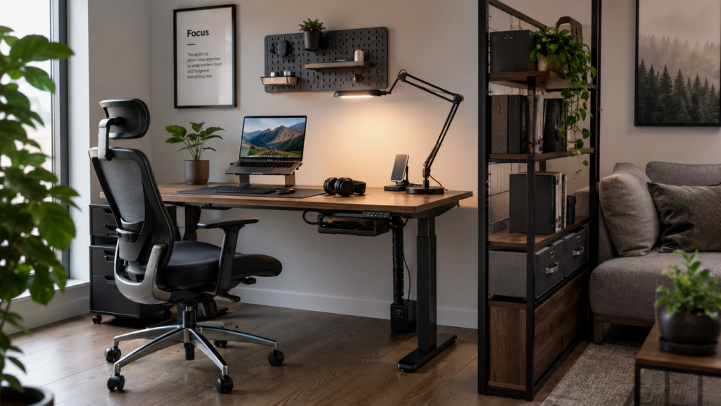 home office design ideas; home office layout; home office organization; home office furniture ideas; home office decorating ideas; office room ideas; home office inspiration gaming