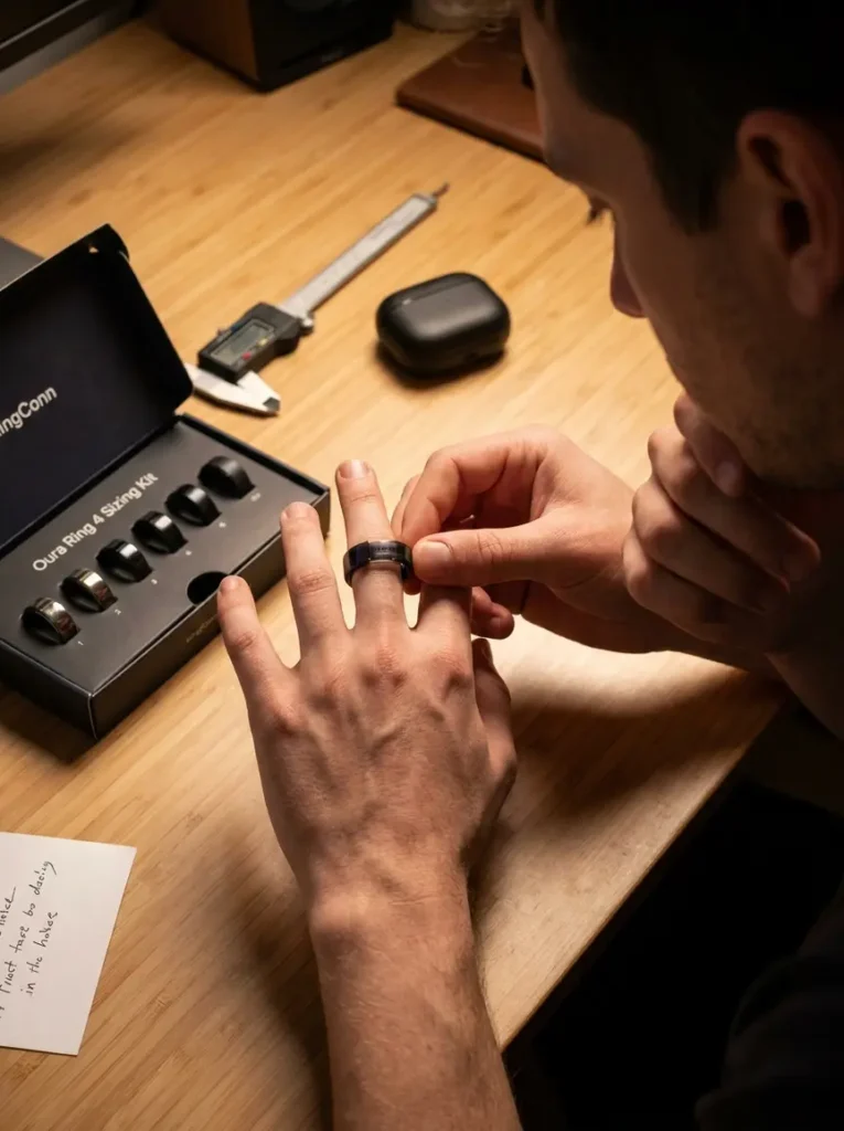 ringconn sizing kit; smart ring charging case gaming