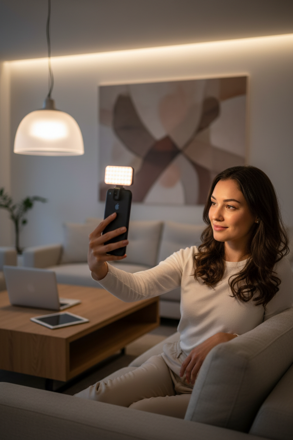 selfie light in action